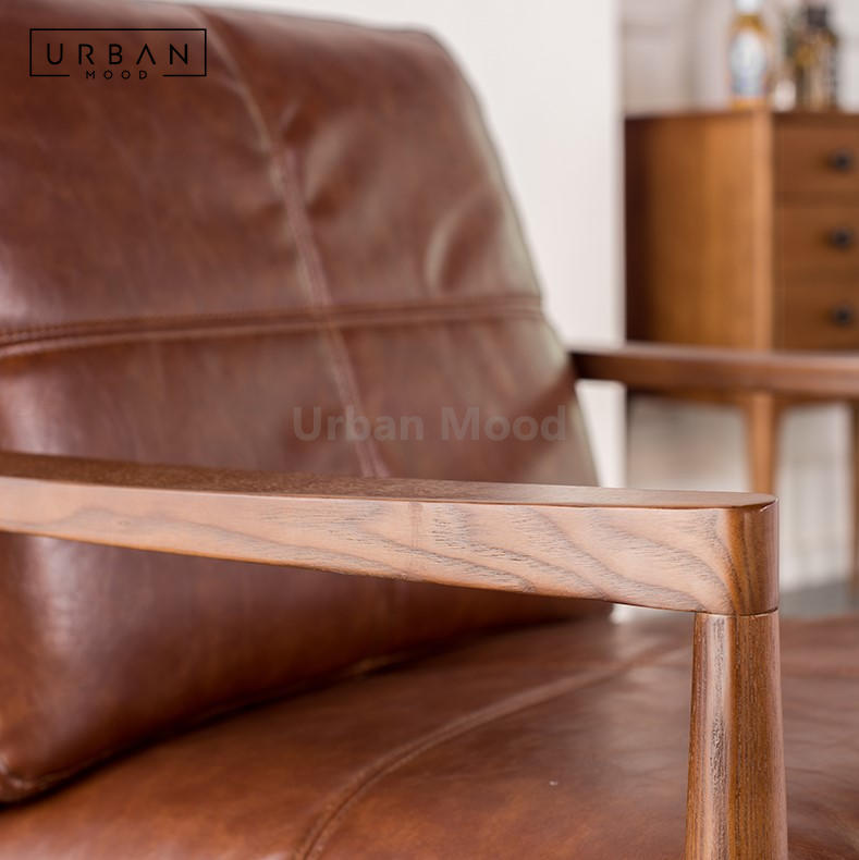 Premium | HANK Solid Wood Leather Chair and Sofa