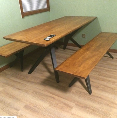 WHITLAW Rustic Solid Wood Dining Table