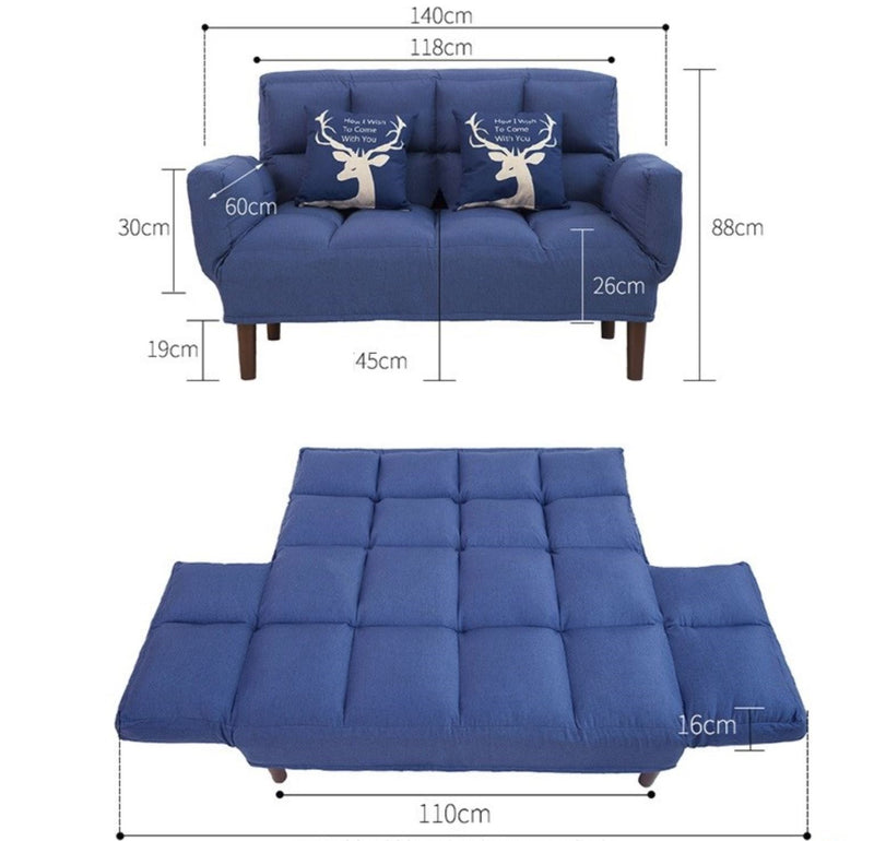 WIGBERT Modern Fabric Sofa Bed