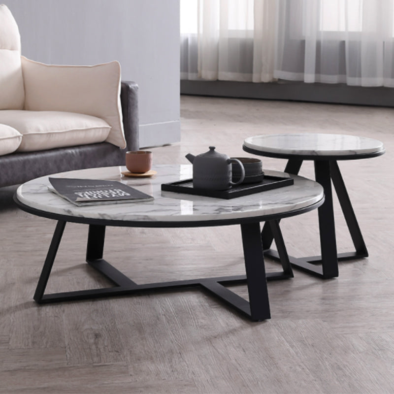 MARRIOT Round Marble Coffee Table Set