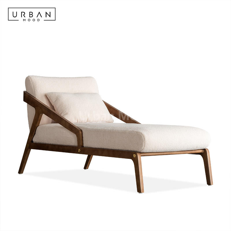 Premium | KYO Solid Wood Cashmere Chaise Lounge Chair