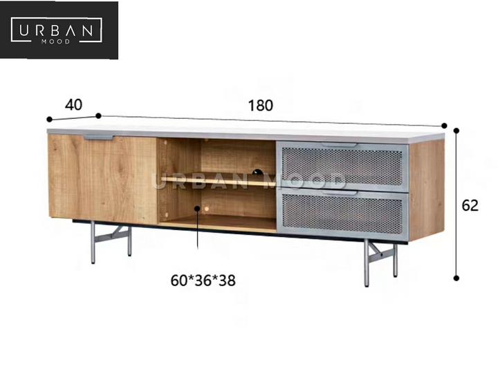 HUB Industrial Metal TV Console