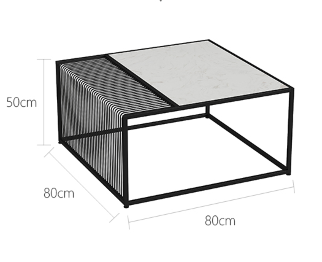 Minimalist Marble Metal Frame Coffee Table