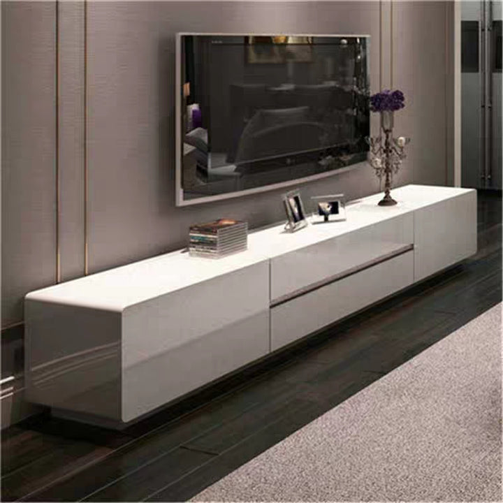 CENOBIA Contemporary Glossy Piano White TV Console