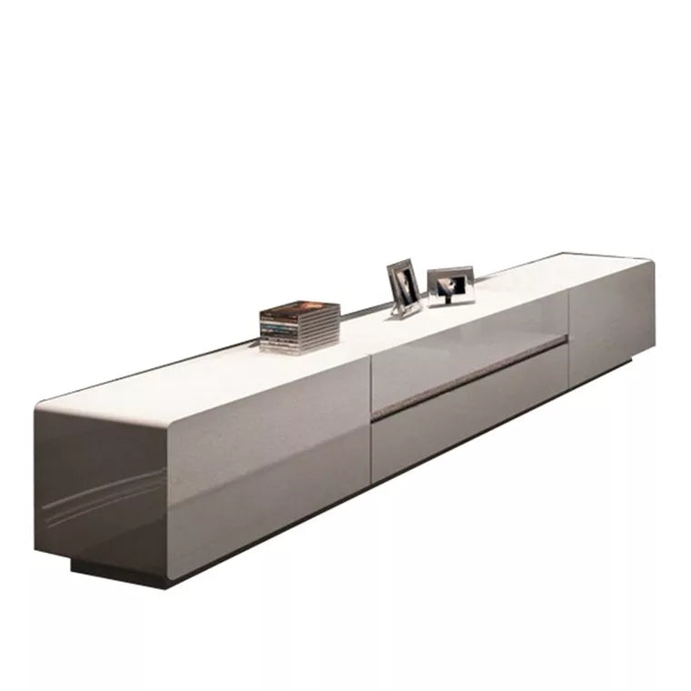 CENOBIA Contemporary Glossy Piano White TV Console