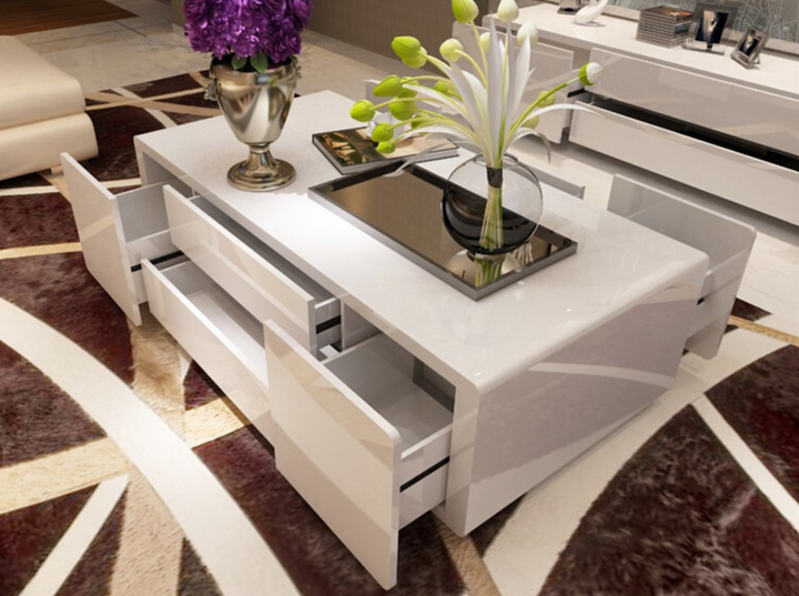 AIDA Contemporary Glossy Piano White Coffee Table