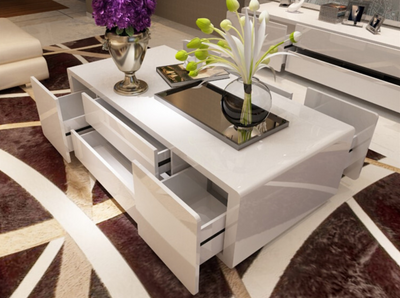 AIDA Contemporary Glossy Piano White Coffee Table