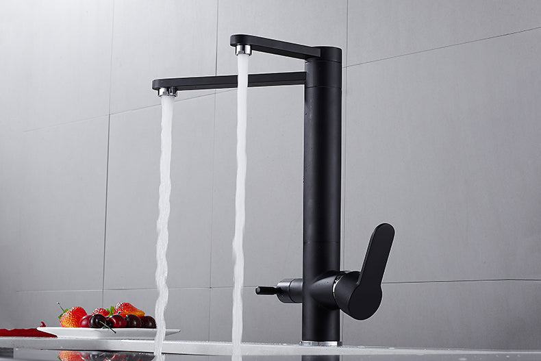 YANET Modern Black Double Tap Faucet