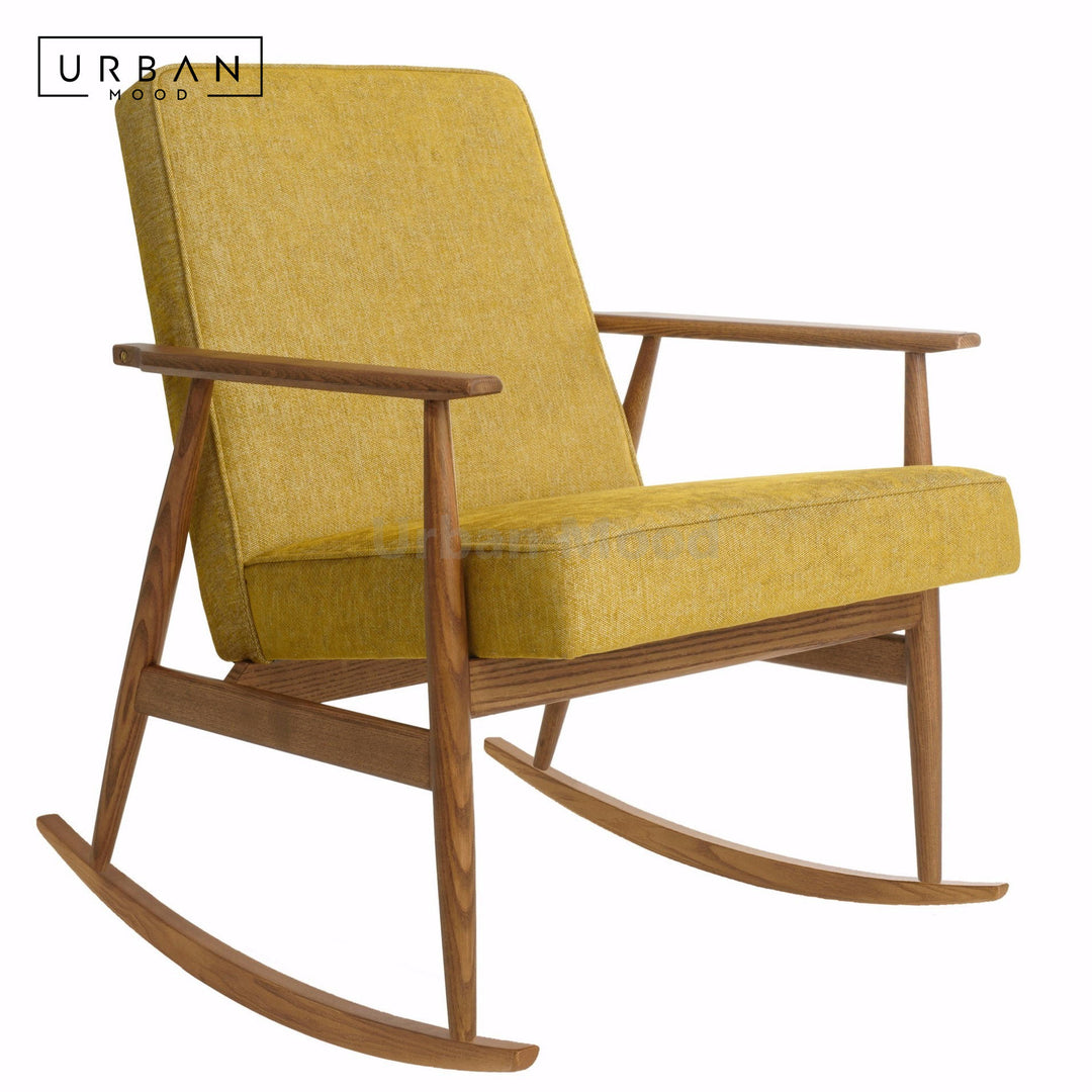 Premium | LOHAS Solid Wood Fabric Rocking Chair