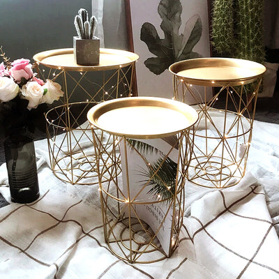 Quirky Versatile Gold Metal Frame Side Table