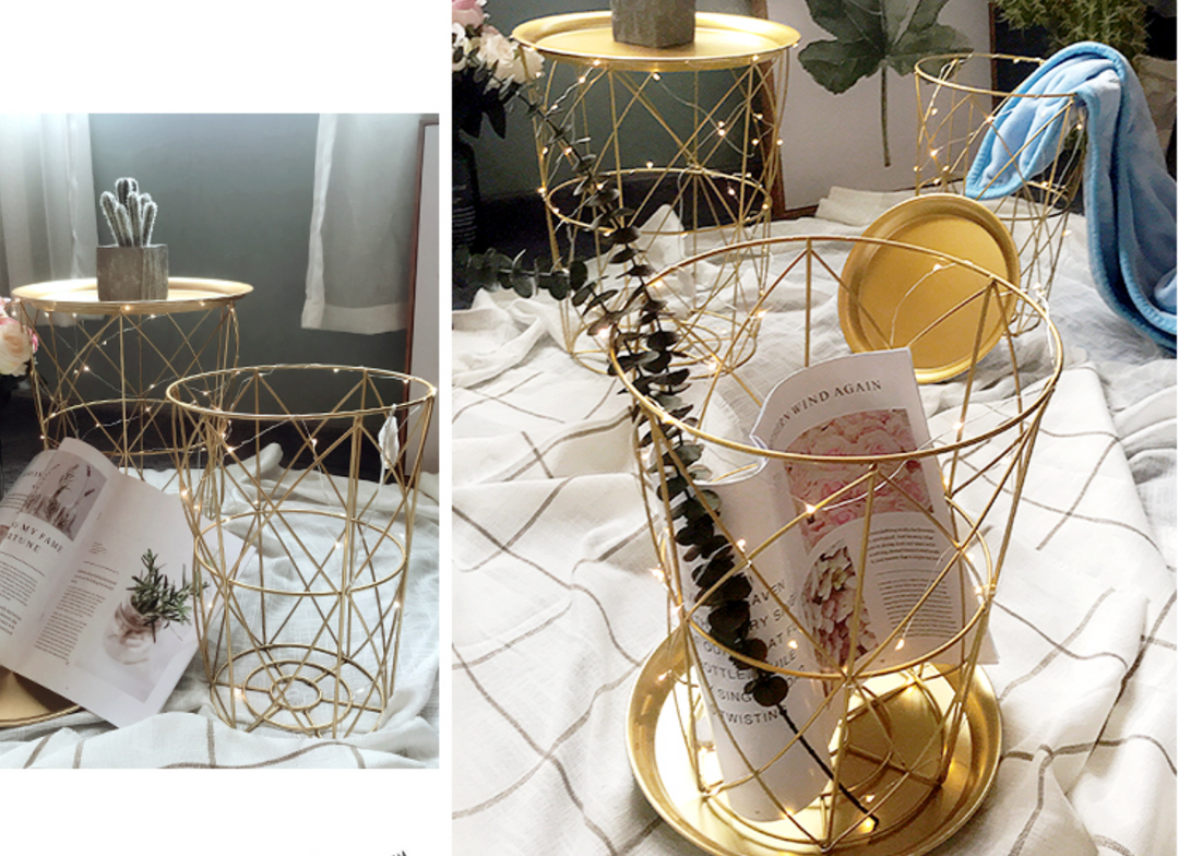 Quirky Versatile Gold Metal Frame Side Table