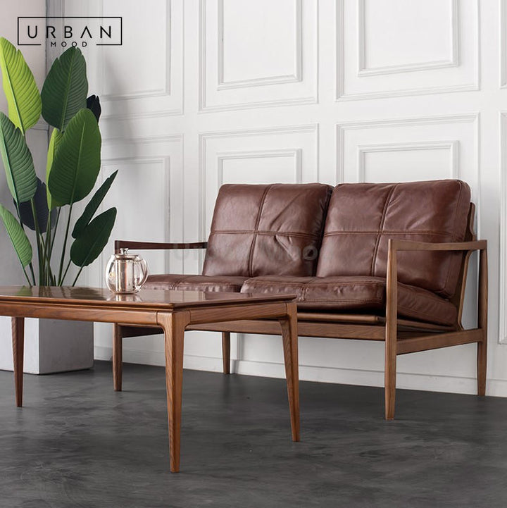 Premium | HANK Solid Wood Leather Chair and Sofa