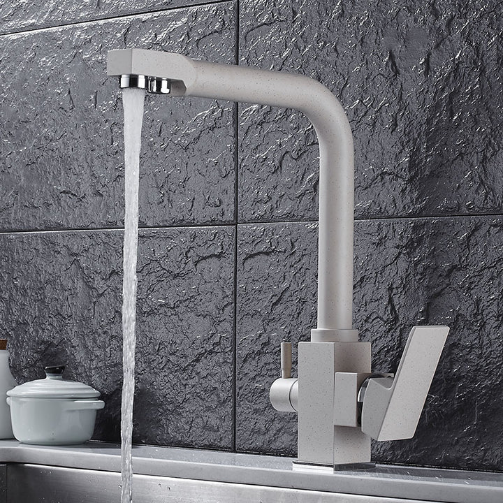 Minimalist Matte Nude Flat Double Faucet