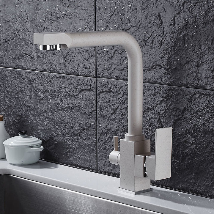 Minimalist Matte Nude Flat Double Faucet