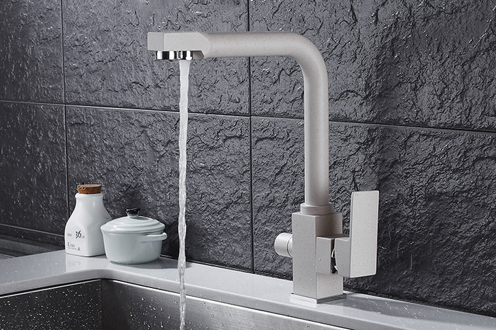 Minimalist Matte Nude Flat Double Faucet