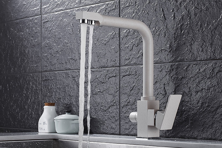 Minimalist Matte Nude Flat Double Faucet