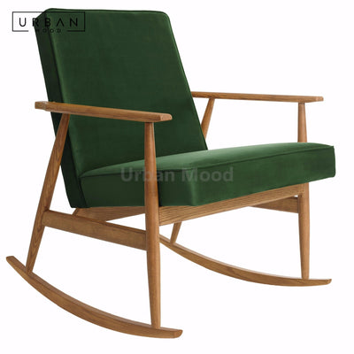 Premium | LOHAS Solid Wood Fabric Rocking Chair