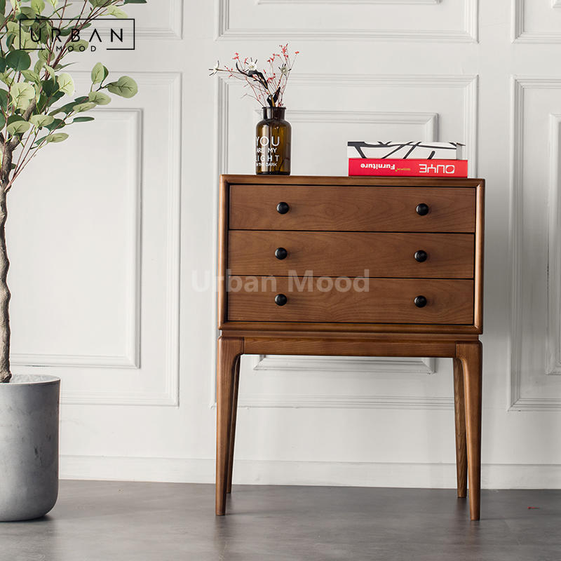 Premium | BERNICE Solid Wood Side Cabinet