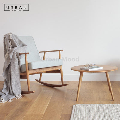 Premium | LOHAS Solid Wood Fabric Rocking Chair