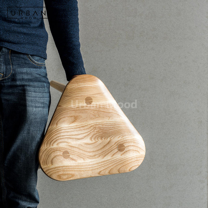 Premium | TRAPEZE Solid Wood Stool