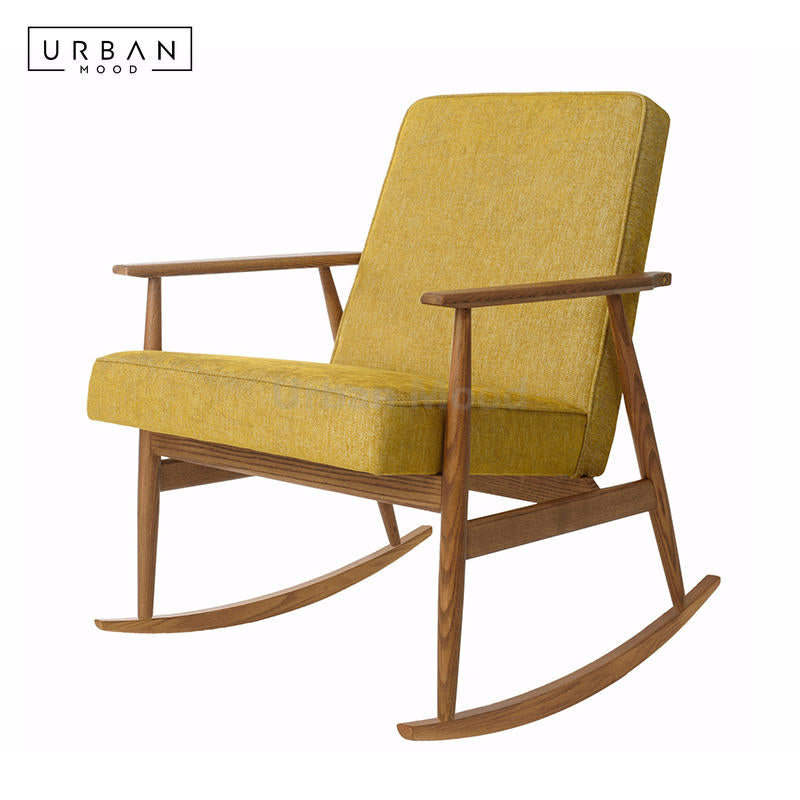 Premium | LOHAS Solid Wood Fabric Rocking Chair