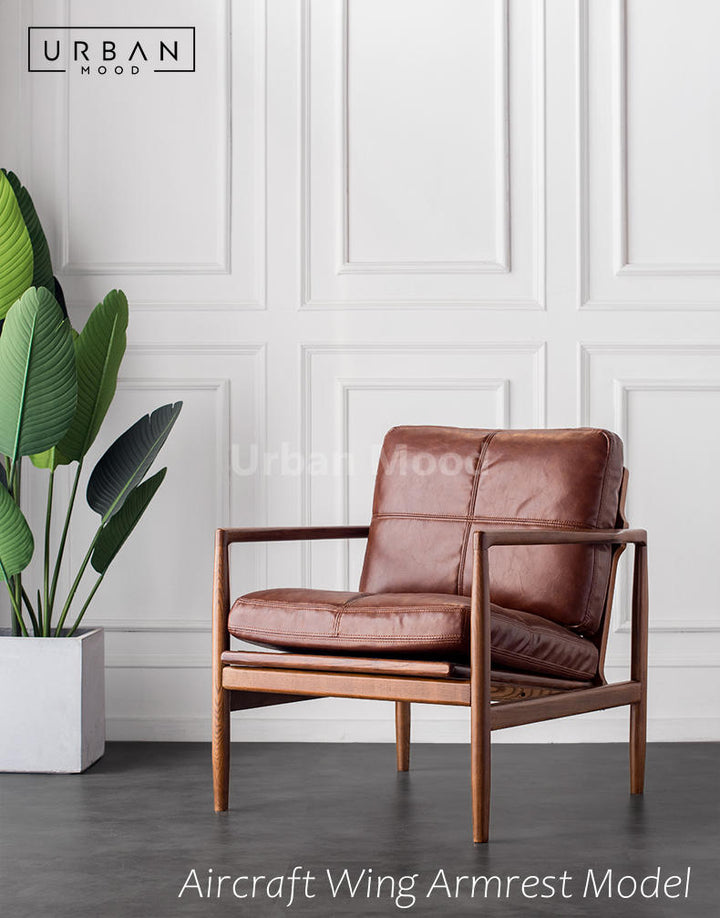 Premium | HANK Solid Wood Leather Chair and Sofa