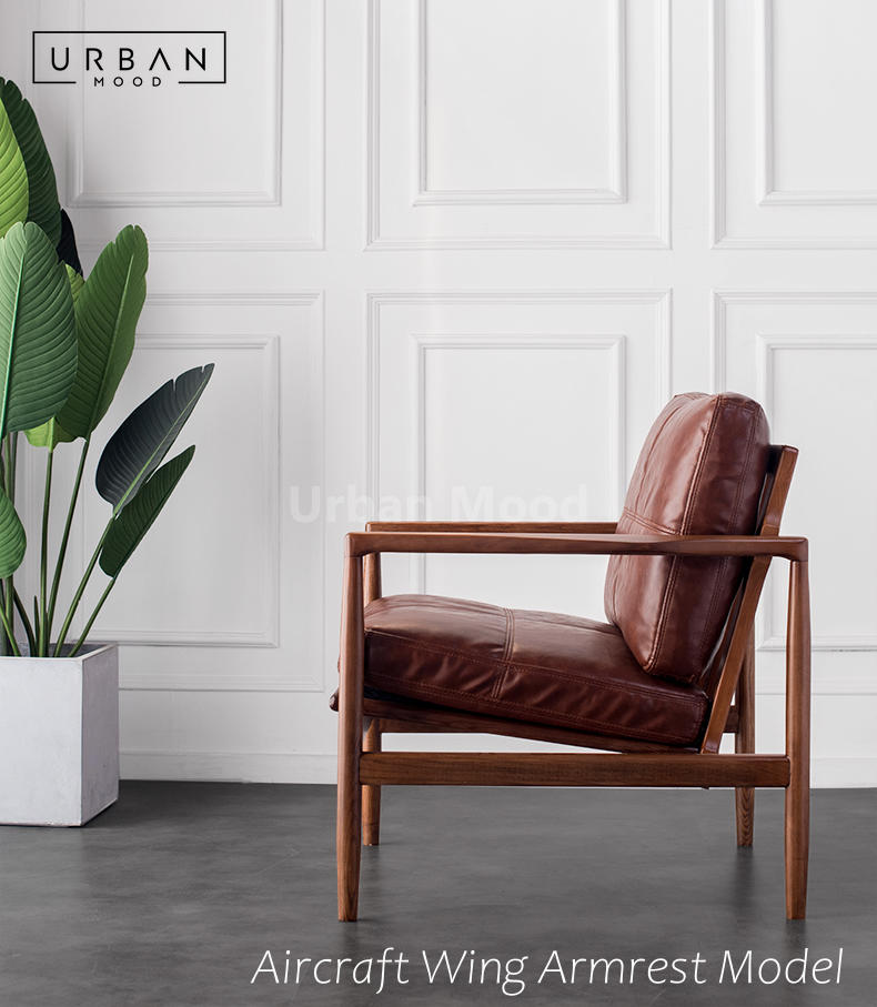 Premium | HANK Solid Wood Leather Chair and Sofa