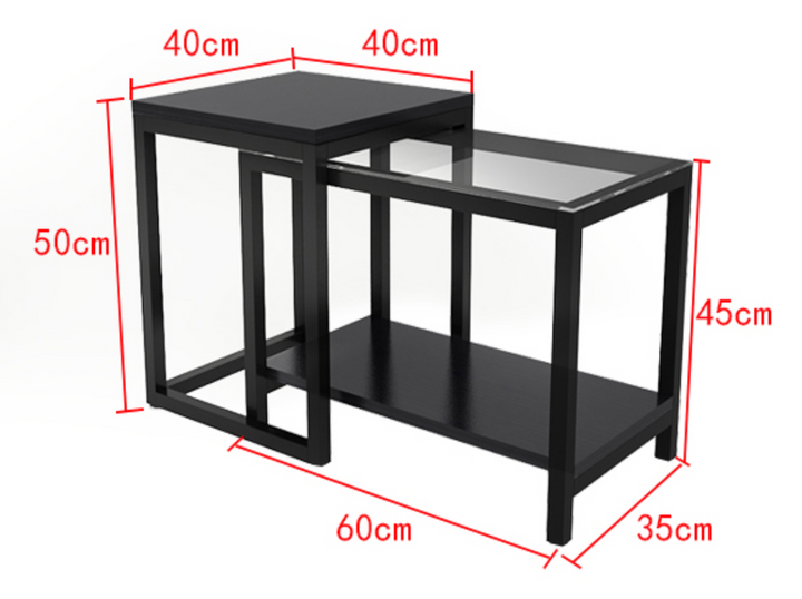 KENSINGTON Contemporary Glass Side Drawer Table