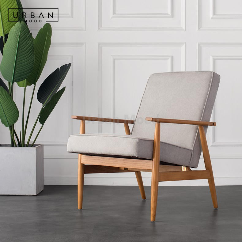 Premium | LOHAS Solid Wood Fabric Lounge Chair – Urban Mood