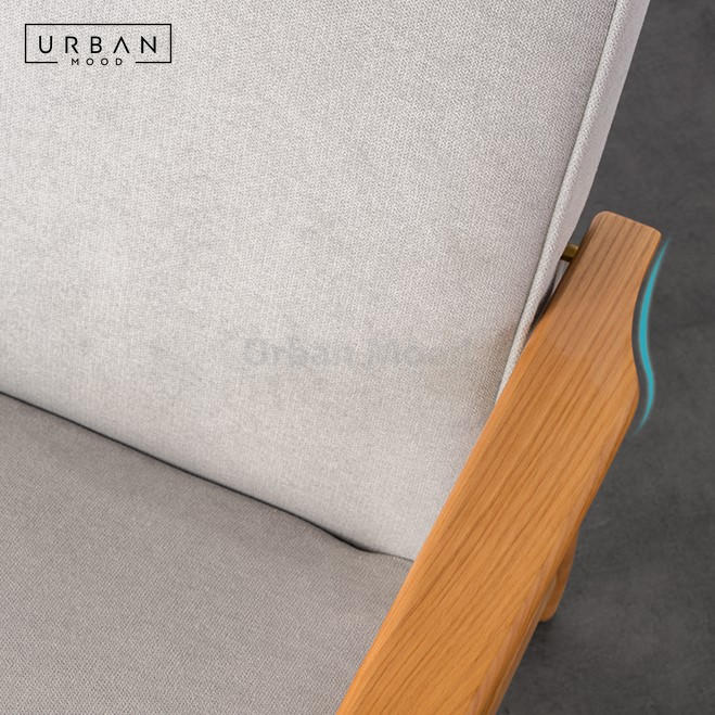 Premium | LOHAS Solid Wood Fabric Lounge Chair