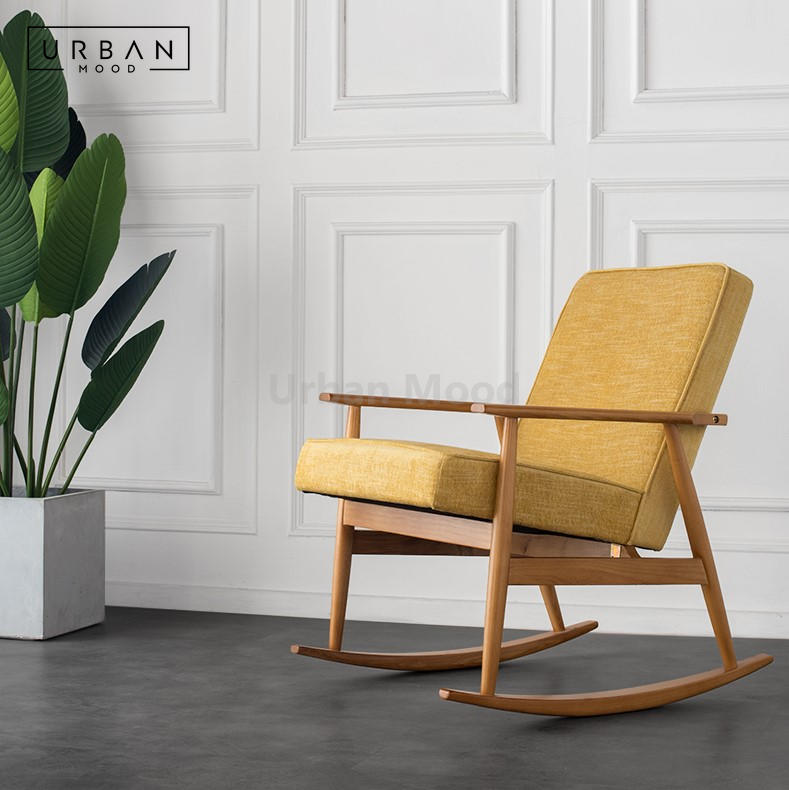 Premium | LOHAS Solid Wood Fabric Rocking Chair