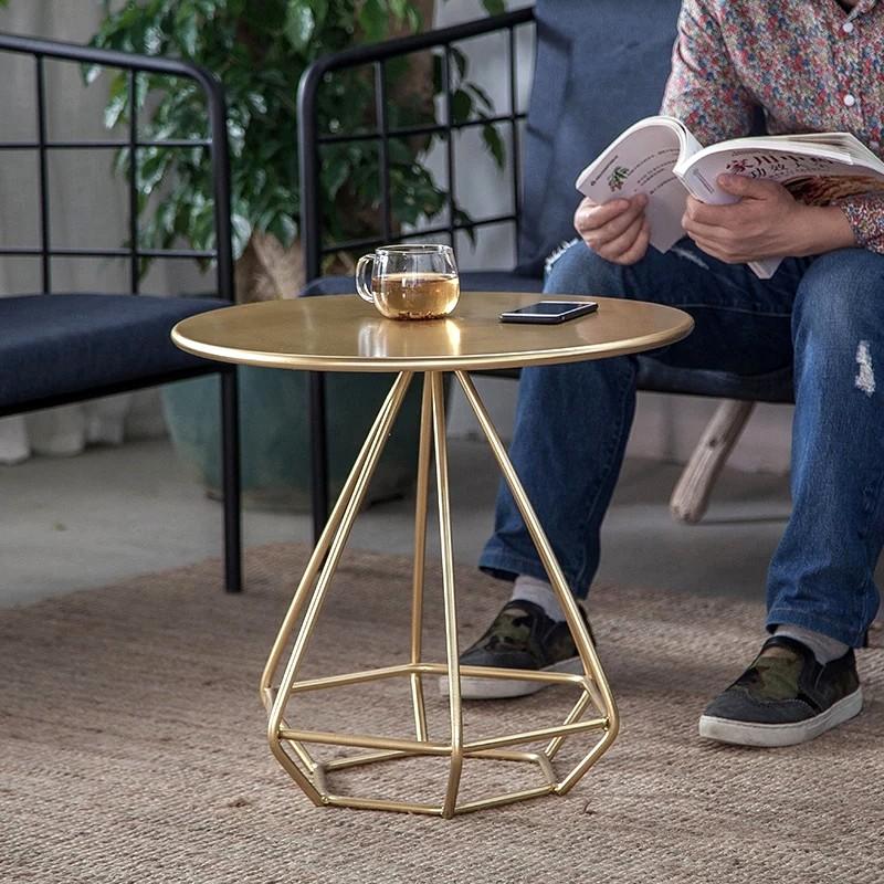 ADEN Minimalist Diamond Wireframe Side Table