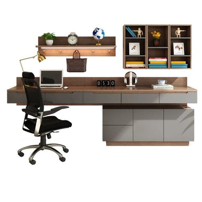 (Ready To Ship) ANTON Industrial Built In Study Table