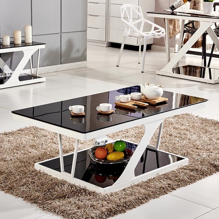 ANWELL Z Tempered Glass Top Coffee Table