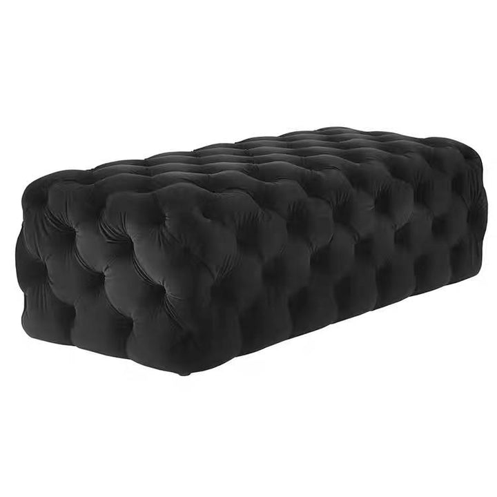 ARABELLE Victorian Tufted Velvet Ottoman