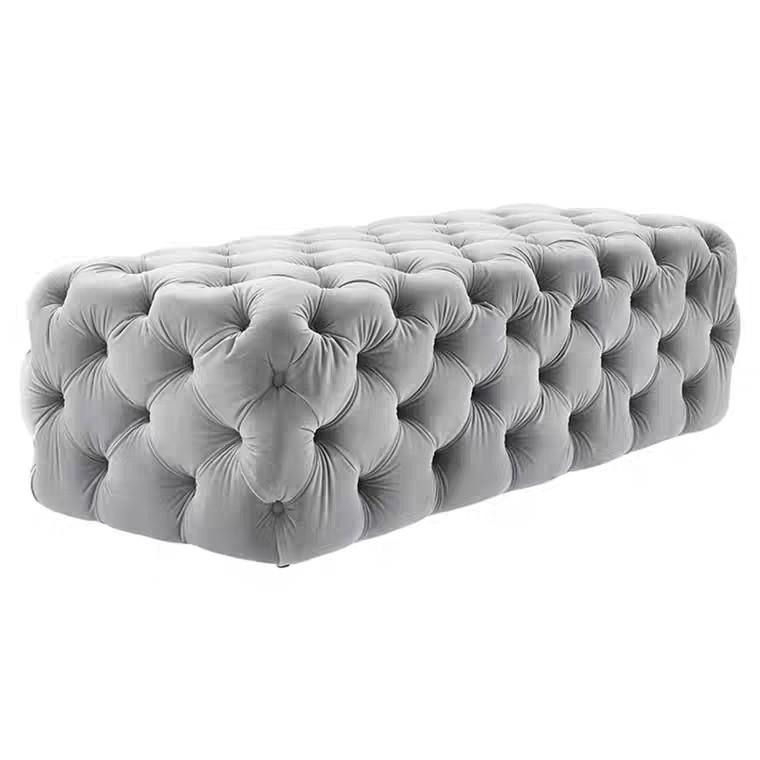 ARABELLE Victorian Tufted Velvet Ottoman