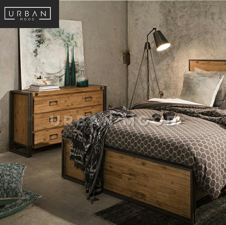 ARAGON Industrial Solid Wood Bedframe