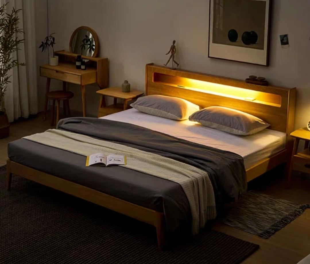 (Ready To Ship) ATLAS Multimedia Solid Wood Bedframe