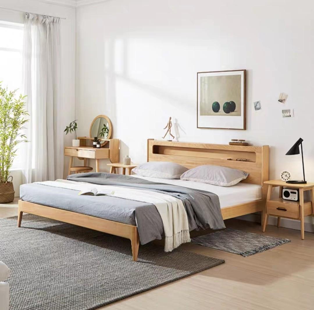 (Ready To Ship) ATLAS Multimedia Solid Wood Bedframe