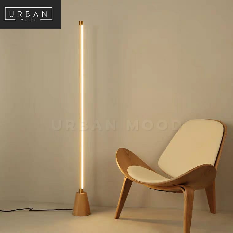 AXL Minimalist Solid Wood LED Floor Lamp