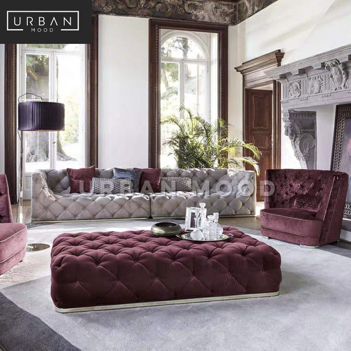 ABSTEIN Victorian Velvet Tufted Sofa