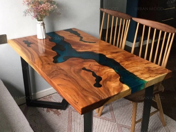 AMBROSS American Walnut Epoxy Resin River Table