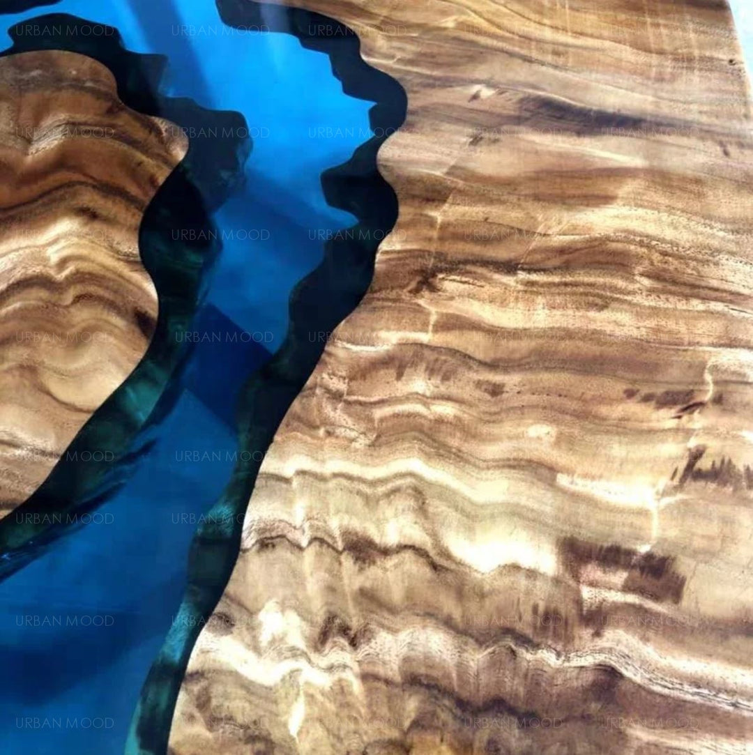 AMBROSS American Walnut Epoxy Resin River Table