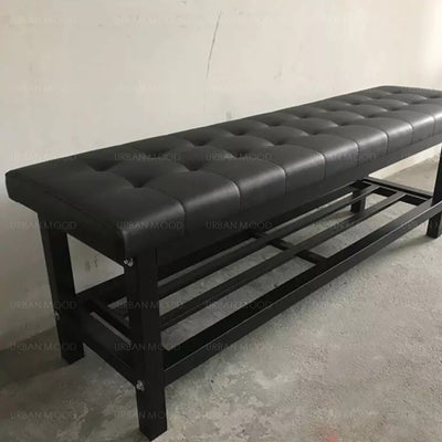 AMIE Faux Leather Ottoman Bench