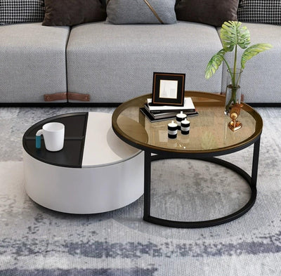 (Ready To Ship) BALE Round Nesting Coffee Tables