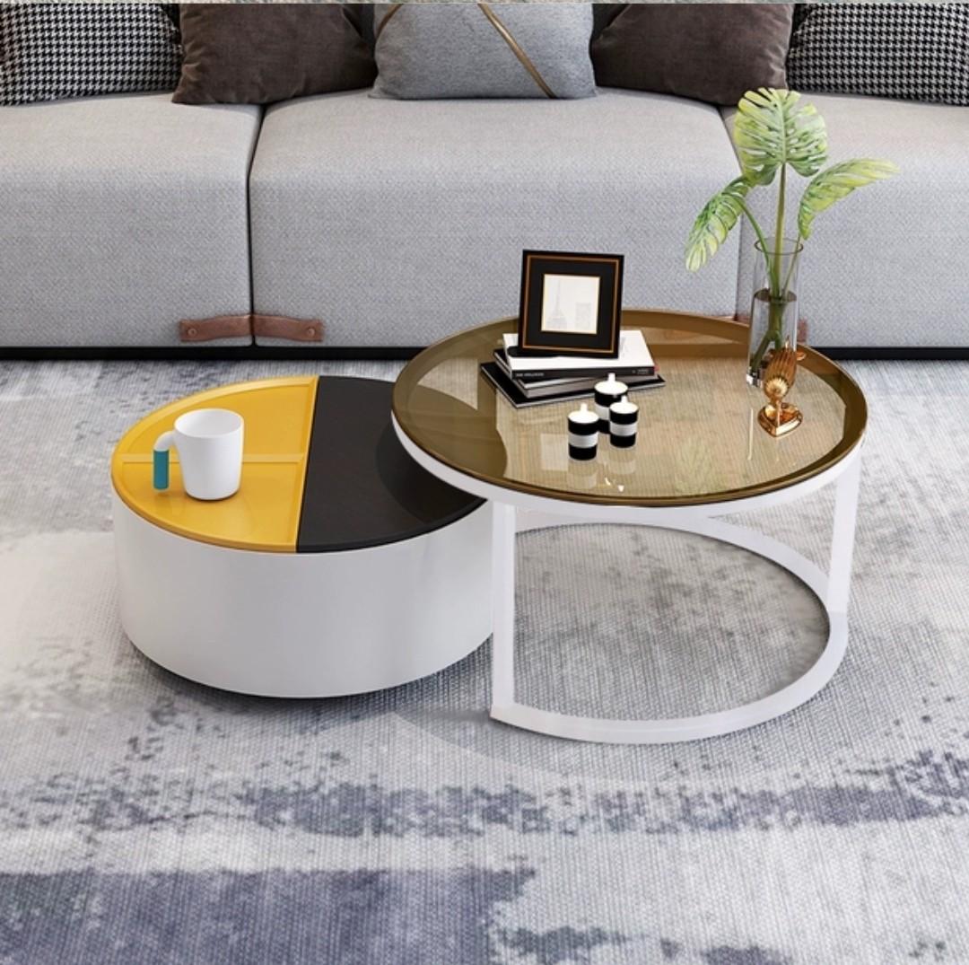 (Ready To Ship) BALE Round Nesting Coffee Tables