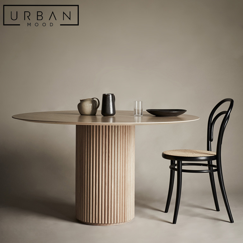 BISTRO Japandi Solid Wood Round Dining Table – Urban Mood