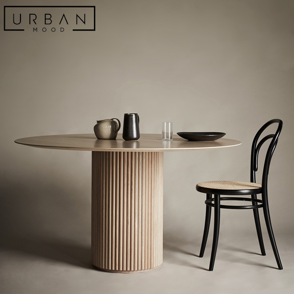 BISTRO Japandi Solid Wood Round Dining Table