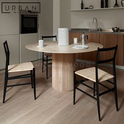 BISTRO Japandi Solid Wood Round Dining Table