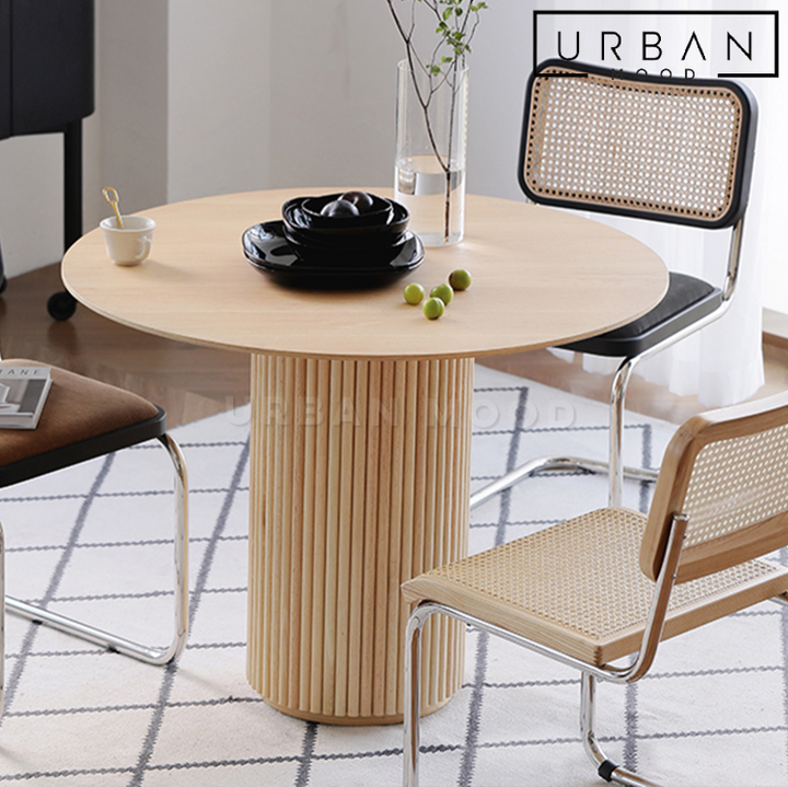 BISTRO Japandi Solid Wood Round Dining Table